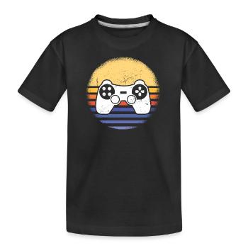Gamer Retro Sunset Gaming - T-shirt bio Premium Enfant - noir - Devant
