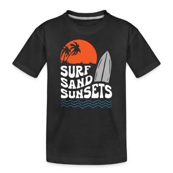 Surf Sand Sunset - Kinder Premium Bio T-Shirt - Schwarz - Vorne