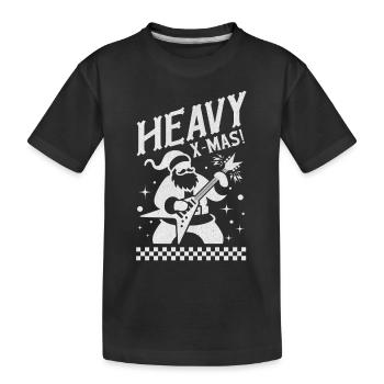 Heavy X-MAS - Guitare Heavy Metal Père Noël - T-shirt bio Premium Enfant - noir - Devant