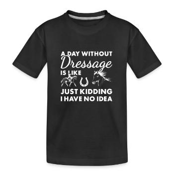 Cavalier Une journée sans dressage - T-shirt bio Premium Enfant - noir - Devant