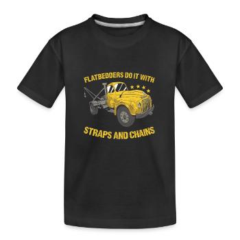 Flatbedders Do It With Straps And Chains Tow Truck - Kinder Premium Bio T-Shirt - Schwarz - Vorne