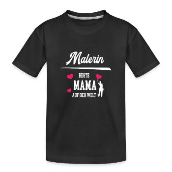 Malerin Beste Mama Muttertag Geburtstag Danke - Kinder Premium Bio T-Shirt - Schwarz - Vorne