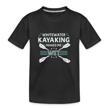 Le kayak en eau vive me rend humide - T-shirt bio Premium Enfant - noir - Devant
