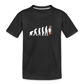 Dog Evolution Aussie - Kids' Premium Organic T-Shirt - black - Front