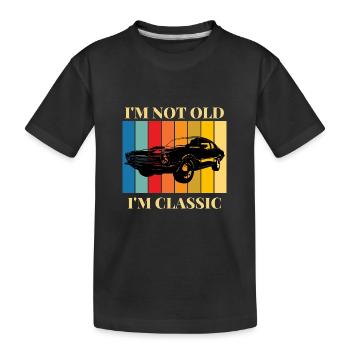 Je ne suis pas vieux, je suis une voiture classique - T-shirt bio Premium Enfant - noir - Devant