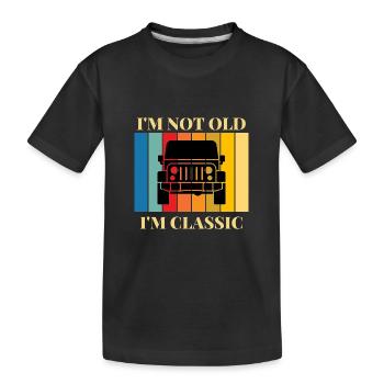 Je ne suis pas vieux, je suis une voiture classique - T-shirt bio Premium Enfant - noir - Devant