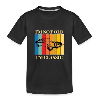 Je ne suis pas vieux, je suis une voiture classique - T-shirt bio Premium Enfant - noir - Devant