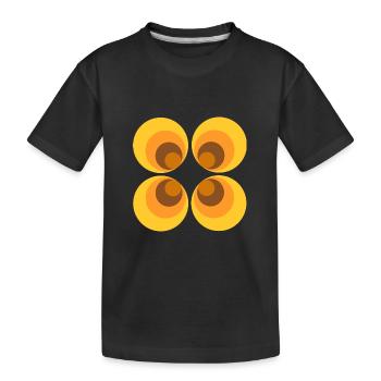 70er Jahre Blume Muster gelb - Kinder Premium Bio T-Shirt - Schwarz - Vorne
