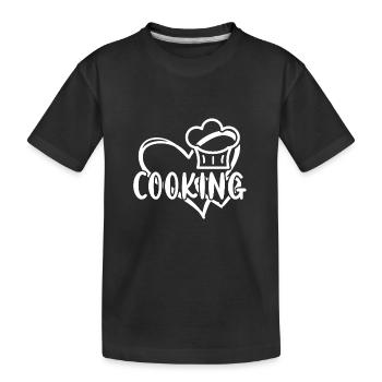 Cook Heart Cooking - Kids' Premium Organic T-Shirt - black - Front