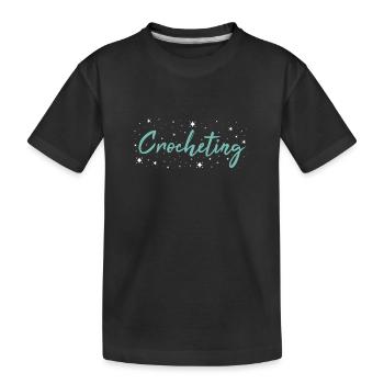 Crocheter Crocheting - Kinder Premium Bio T-Shirt - Schwarz - Vorne