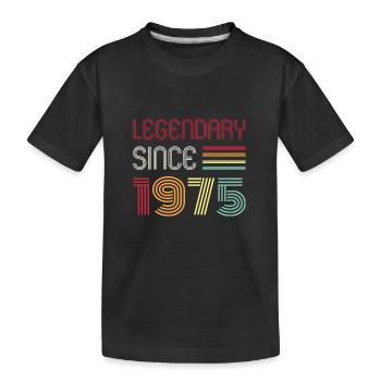 Birthday Legendary Since 1975 - Kids' Premium Organic T-Shirt - black - Front
