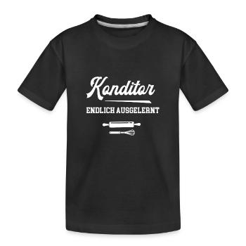 Konditor Endlich Ausgelernt Lehrling Geselle Azubi - Kinder Premium Bio T-Shirt - Schwarz - Vorne