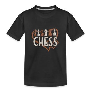Chess Player Heart Chess - Kinder Premium Bio T-Shirt - Schwarz - Vorne