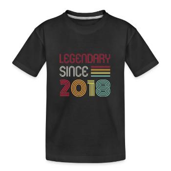 Birthday Legendary Since 2018 - Kids' Premium Organic T-Shirt - black - Front