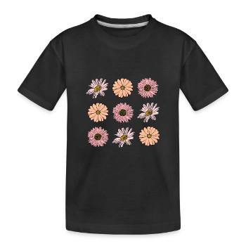 Blume pastell Blume Blumen pastell Blumen flieder - Kinder Premium Bio T-Shirt - Schwarz - Vorne