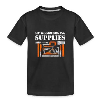 Carpenter My Woodworking Supplies Woodworking - Kids' Premium Organic T-Shirt - black - Front