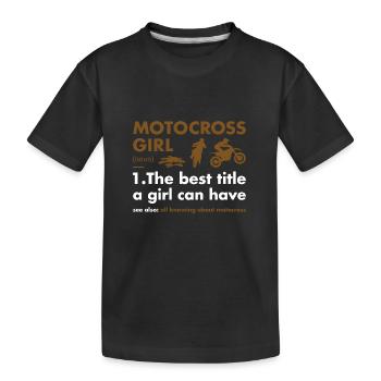 Sport Girl Définition Motocross - T-shirt bio Premium Enfant - noir - Devant