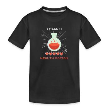 J’ai besoin d’une potion de santé pixel de jeu Chemise - T-shirt bio Premium Enfant - noir - Devant