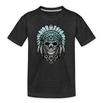Plumes de tête de tête d’Inde plumes de plumes coiffe - T-shirt bio Premium Enfant - noir - Devant