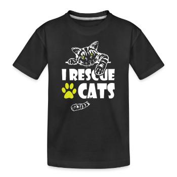 Je sauve des chats - T-shirt bio Premium Enfant - noir - Devant