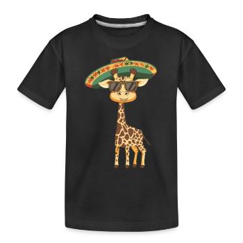 Girafe Drôle Sombrero - T-shirt bio Premium Enfant - noir - Devant