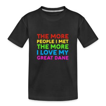 People I Met I Love Great Dane - Kids' Premium Organic T-Shirt - black - Front