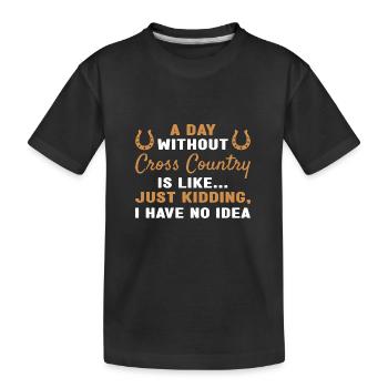 Cavalier Une journée sans cross-country - T-shirt bio Premium Enfant - noir - Devant