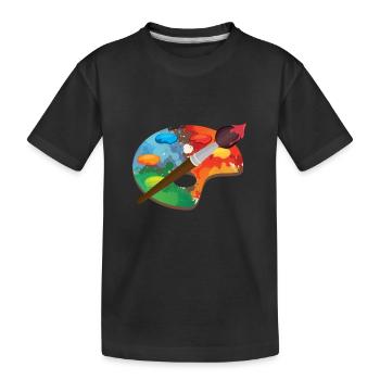 Künstlerfarbe Palette Kunsthandwerk Maler Geschenk - Kinder Premium Bio T-Shirt - Schwarz - Vorne