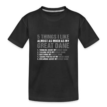 I Like As Much As My Great Dane - Kids' Premium Organic T-Shirt - black - Front