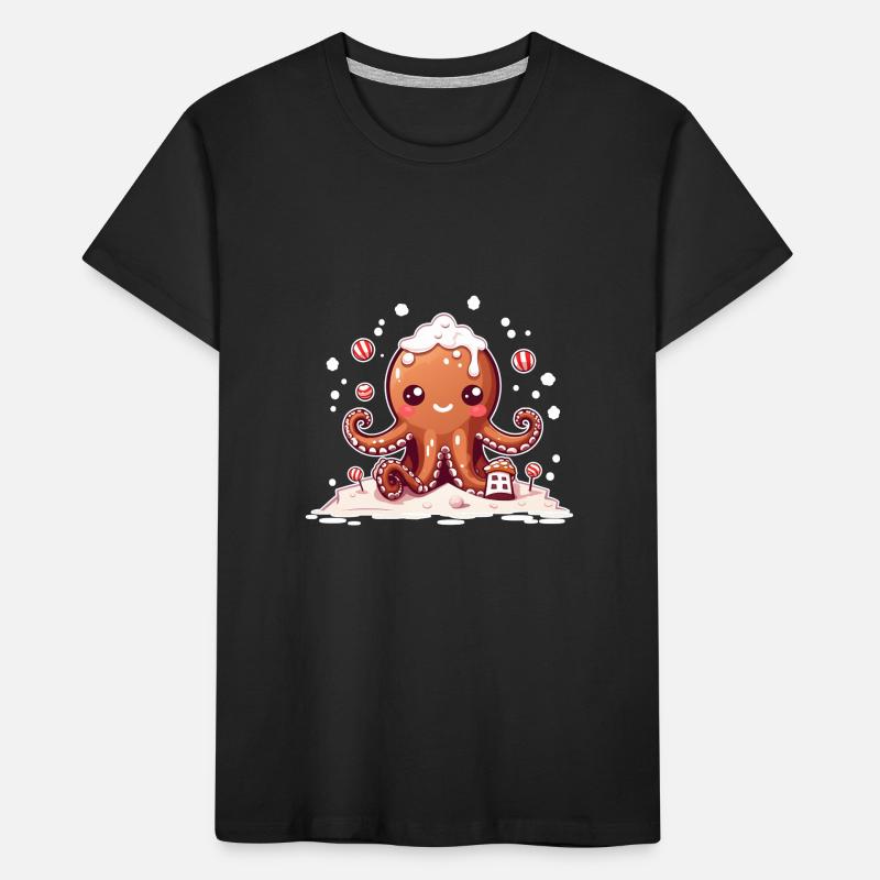 Gingerbread Octopus Kids' Premium Organic T-Shirt