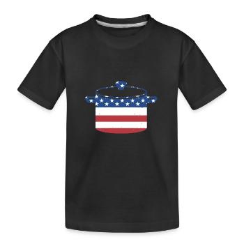 Cook Us Flag Cooking - Kids' Premium Organic T-Shirt - black - Front