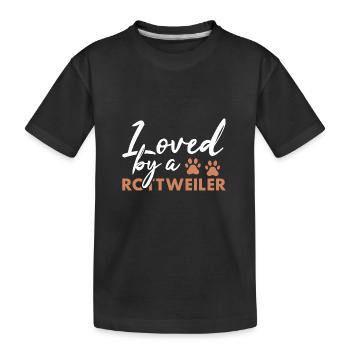 Loved By A Rottweiler - Kinder Premium Bio T-Shirt - Schwarz - Vorne
