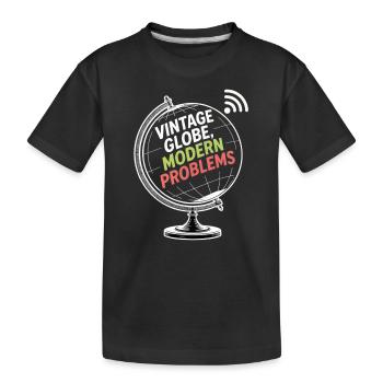 Vintage Globe Problèmes modernes Voyage Humour - T-shirt bio Premium Enfant - noir - Devant