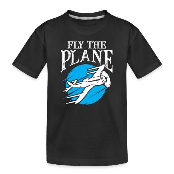 Fly The Plane - Kids' Premium Organic T-Shirt - black - Front