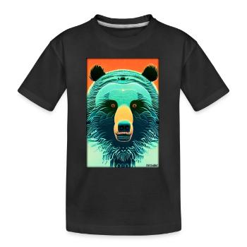 Bär Grizzlybär Braunbär Raubtier Tierwelt Wald 6 - Kinder Premium Bio T-Shirt - Schwarz - Vorne