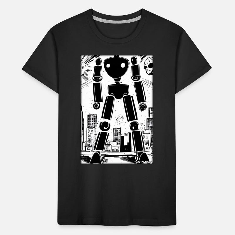 Robot Comic Future Cyborg Machine Technology T-shirt bio Premium Enfant