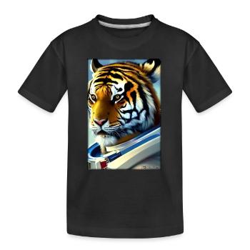 Tiger Big Cat Astronaut Future Sci-Fi Technology - T-shirt bio Premium Enfant - noir - Devant