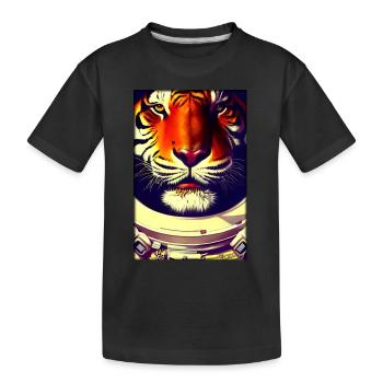 Tiger Big Cat Astronaut Future Sci-Fi Technology - T-shirt bio Premium Enfant - noir - Devant