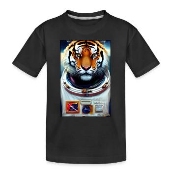 Tiger Big Cat Astronaut Future Sci-Fi Technology - T-shirt bio Premium Enfant - noir - Devant
