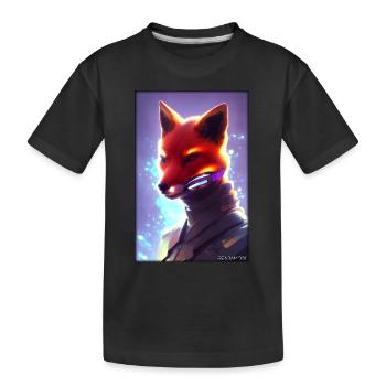 Fox Wildlife Cyber Neon Punk Future Sci-Fi - T-shirt bio Premium Enfant - noir - Devant
