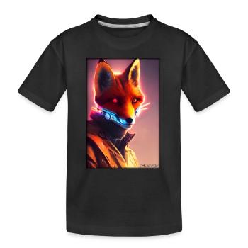 Fox Wildlife Cyber Neon Punk Future Sci-Fi - T-shirt bio Premium Enfant - noir - Devant