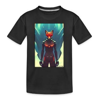 Fox Wildlife Cyber Neon Punk Future Sci-Fi - T-shirt bio Premium Enfant - noir - Devant