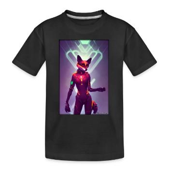 Fox Wildlife Cyber Neon Punk Future Sci-Fi - T-shirt bio Premium Enfant - noir - Devant