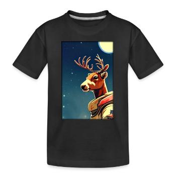Rentier Astronaut Zukunft Sci-Fi Technik - Kinder Premium Bio T-Shirt - Schwarz - Vorne
