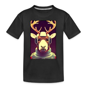 Rentier Astronaut Zukunft Sci-Fi Technik - Kinder Premium Bio T-Shirt - Schwarz - Vorne