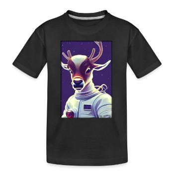 Rentier Astronaut Zukunft Sci-Fi Technik - Kinder Premium Bio T-Shirt - Schwarz - Vorne