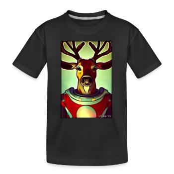 Rentier Astronaut Zukunft Sci-Fi Technik - Kinder Premium Bio T-Shirt - Schwarz - Vorne