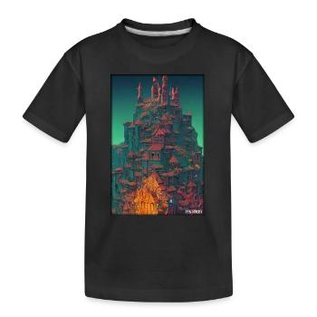 Castle Castle Fortress Architecture Landscape - Kids' Premium Organic T-Shirt - black - Front