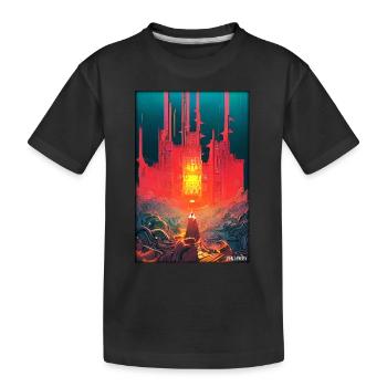 Castle Castle Fortress Architecture Landscape - Kids' Premium Organic T-Shirt - black - Front