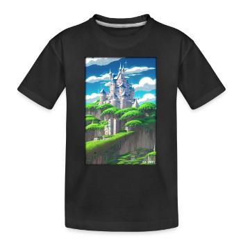 Castle Castle Fortress Architecture Landscape - Kids' Premium Organic T-Shirt - black - Front